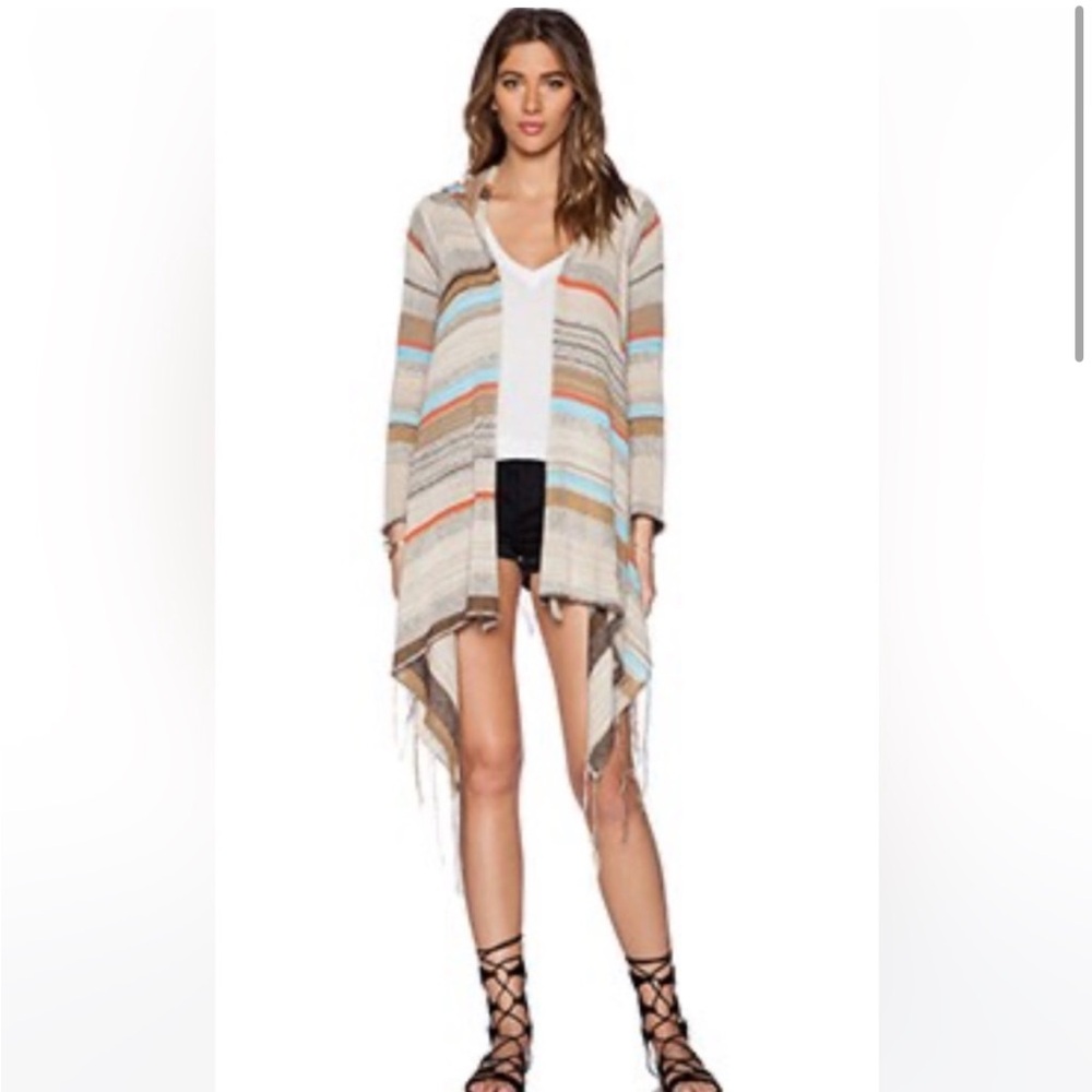 Revolve Striped Hooded Cardigan M